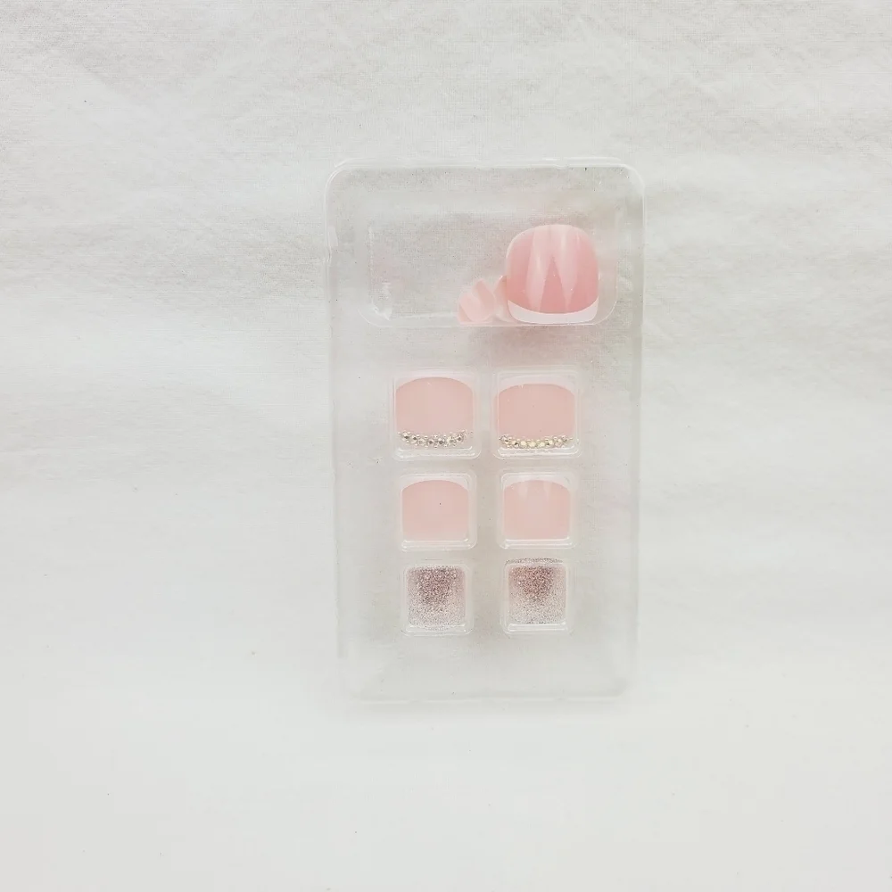24 Pieces Fake Toe Press On Nails